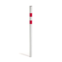 Andrys Paletto Segnaletico senza Anelli Diametro 6cm Altezzi 120cm Bianco/Rosso