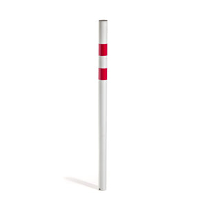 Andrys Paletto Segnaletico senza Anelli Diametro 6cm Altezzi 120cm Bianco/Rosso