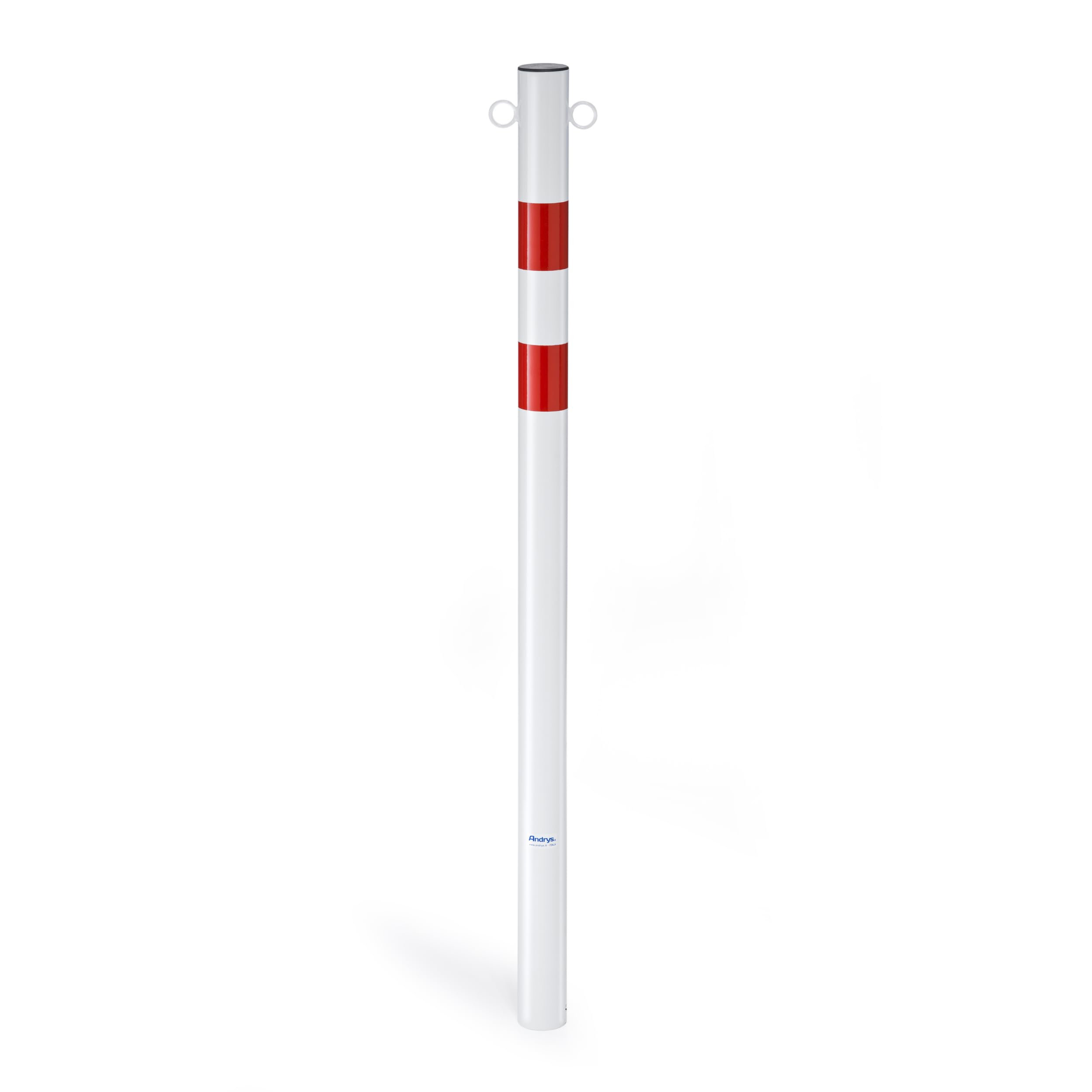 Andrys Paletto Segnaletico con Anelli Diametro 6cm Altezzi 120cm Bianco/Rosso