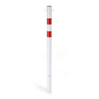 Andrys Paletto Segnaletico con Anelli Diametro 6cm Altezzi 120cm Bianco/Rosso