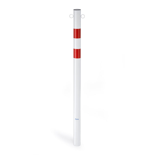 Andrys Paletto Segnaletico con Anelli Diametro 6cm Altezzi 120cm Bianco/Rosso