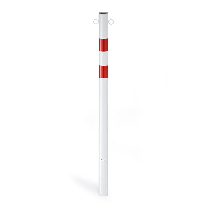 Andrys Paletto Segnaletico con Anelli Diametro 6cm Altezzi 120cm Bianco/Rosso