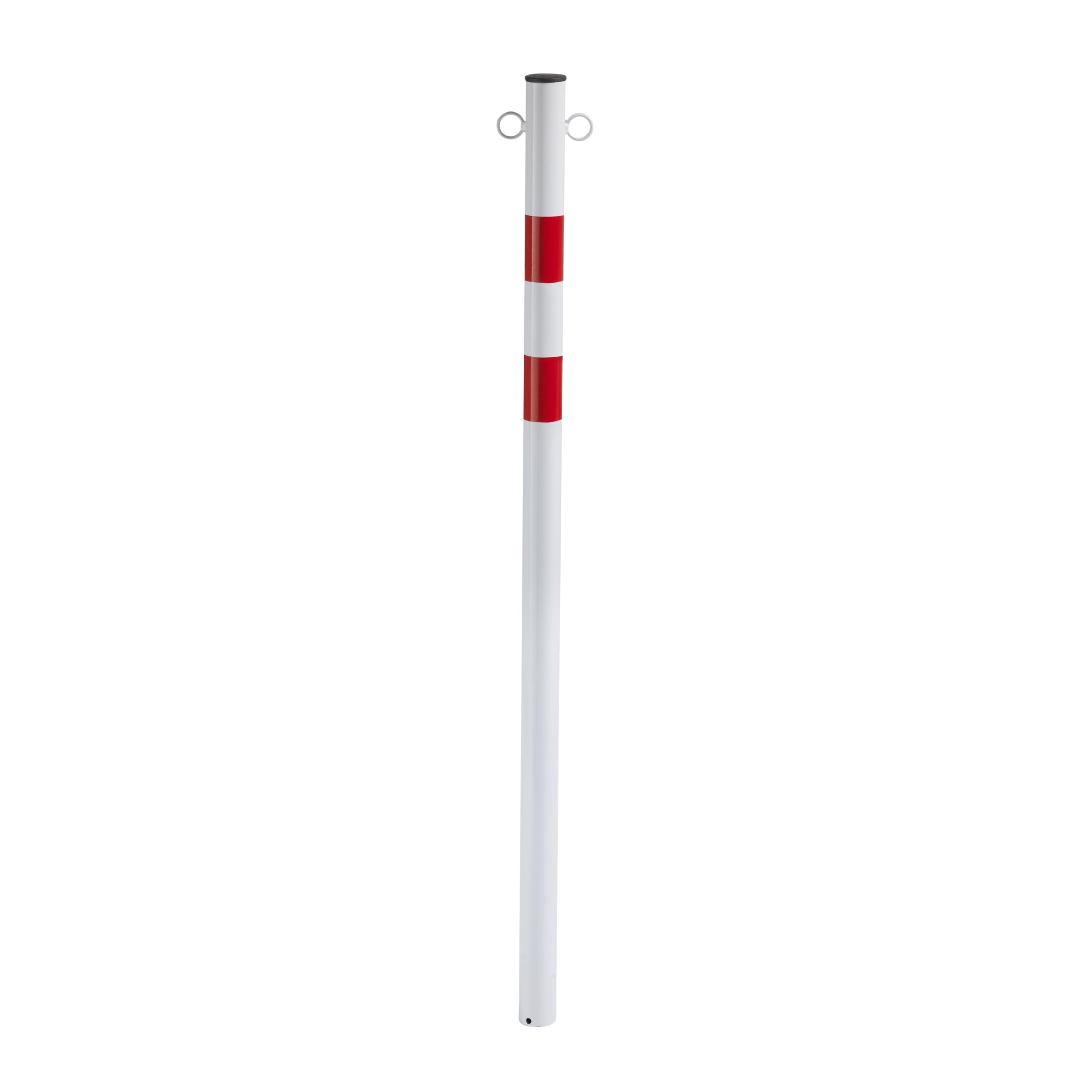 Andrys Paletto Segnaletico con Anelli Diametro 4,8cm Altezzi 120cm Bianco/Rosso