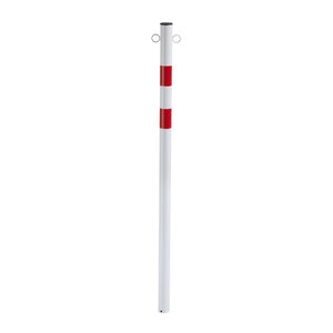 Andrys Paletto Segnaletico con Anelli Diametro 4,8cm Altezzi 120cm Bianco/Rosso