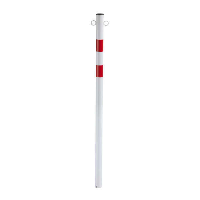 Andrys Paletto Segnaletico con Anelli Diametro 4,8cm Altezzi 120cm Bianco/Rosso