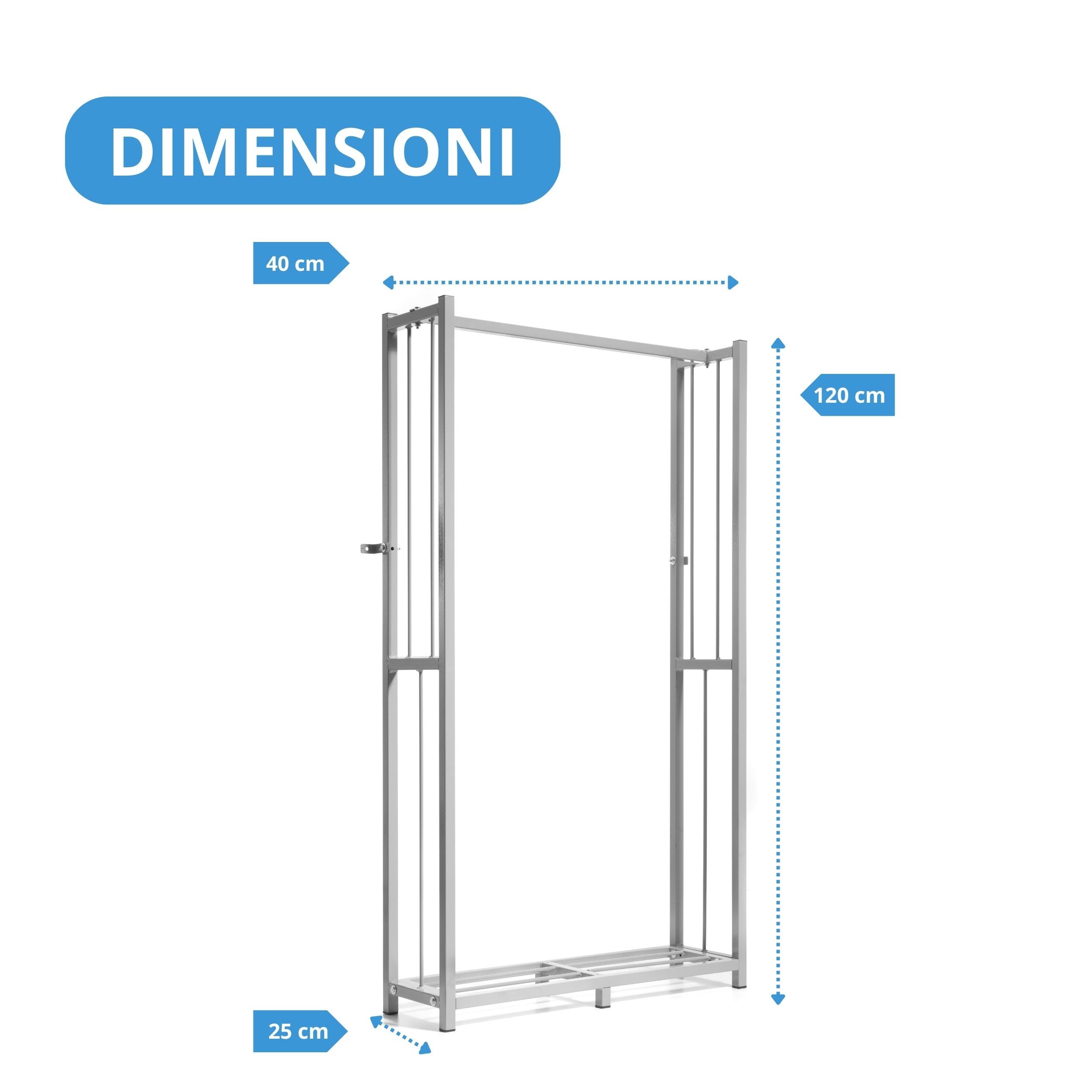 Andrys Porta Legna in Acciaio 100x30x180 cm
