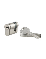 Semicilindro europeo 30 x 10 mm, nichelato, camma orientabile, 4 chiavi – THIRARD