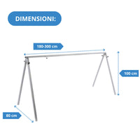 Andrys Espositore da Terra Bici 5-8 Posti Regolabile Acciaio Verniciato Grigio