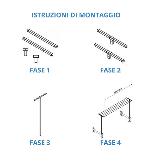 Andrys Stendi Biancheria Esterno Smontabile Verde H220cm (Filo 20m)