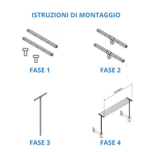 Andrys Stendi Biancheria Esterno Smontabile Argento H220cm (Filo 20m)
