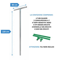 Andrys Stendi Biancheria Esterno Smontabile Verde H220cm (Filo non Incluso)