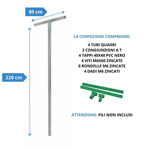 Andrys Stendi Biancheria Esterno Smontabile Verde H220cm (Filo non Incluso)