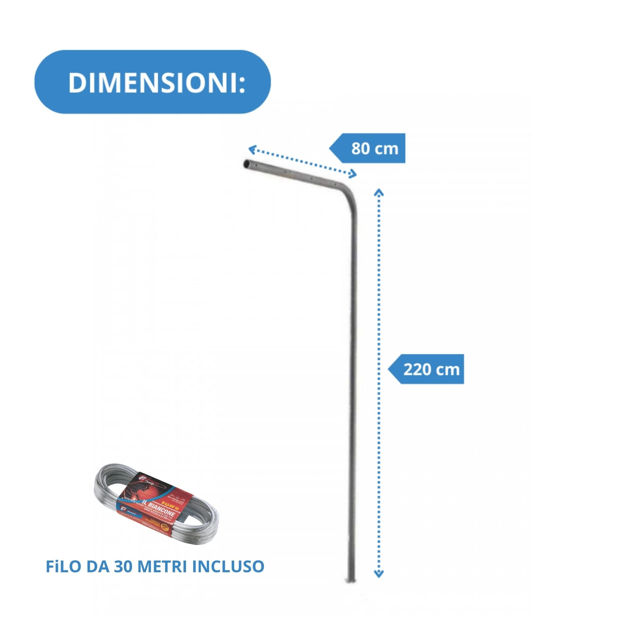 Andrys Stendi Biancheria Esterno Non Smontabile Verde H220cm (Filo 30m)