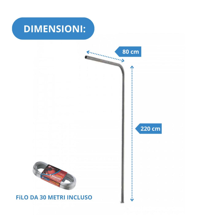 Andrys Stendi Biancheria Esterno Non Smontabile Verde H220cm (Filo 30m)