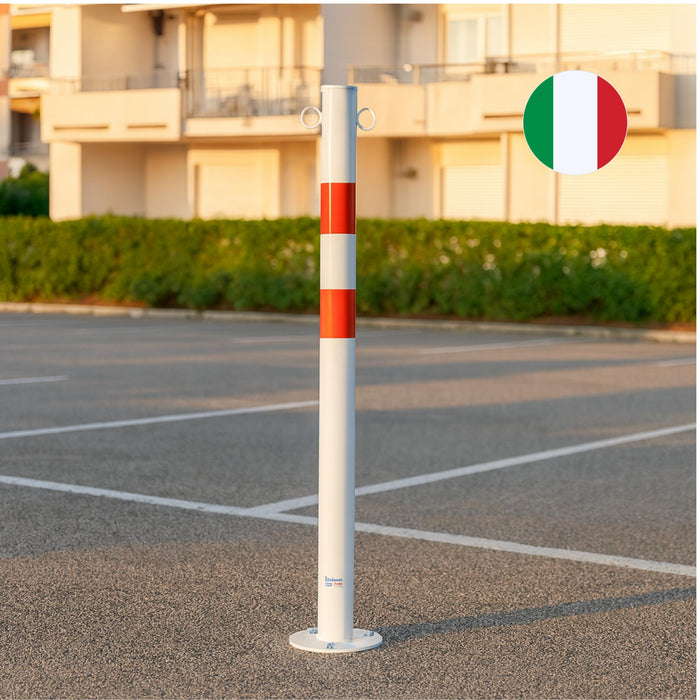 Andrys Paletto Parapedonale Verniciato Bianco con Piastra e Anelli H100