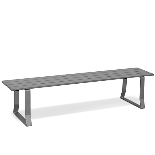 Andrys Panchina Giardino senza Schienale 190x50x42 - Tubo Rettangolare Grigio