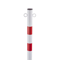 Andrys Paletto Segnaletico con Anelli Diametro 4,8cm Altezzi 120cm Bianco/Rosso