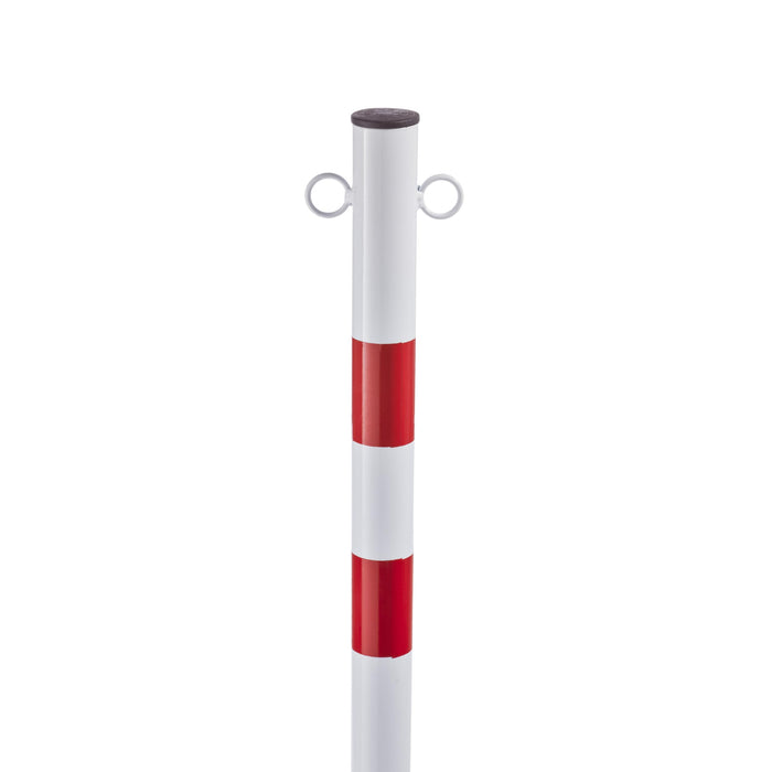 Andrys Paletto Segnaletico con Anelli Diametro 4,8cm Altezzi 120cm Bianco/Rosso