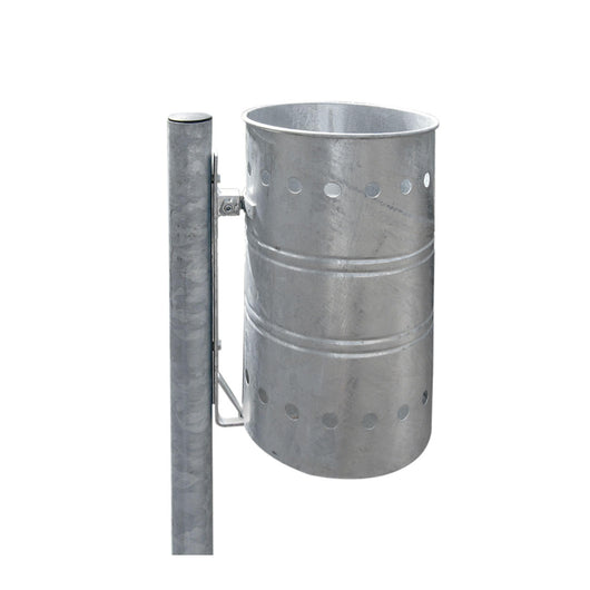 Andrys Cestino Rifiuti Esterno da Inghisare Acciaio Zincato Argento H120