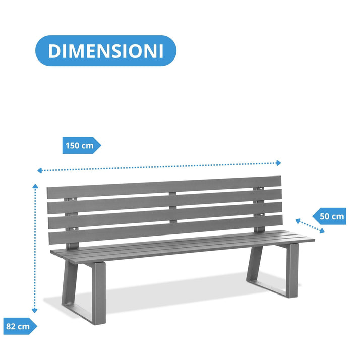 Andrys Panchina Giardino con Gambe in Stampato a U 4x8x4cm - 150x50x82cm