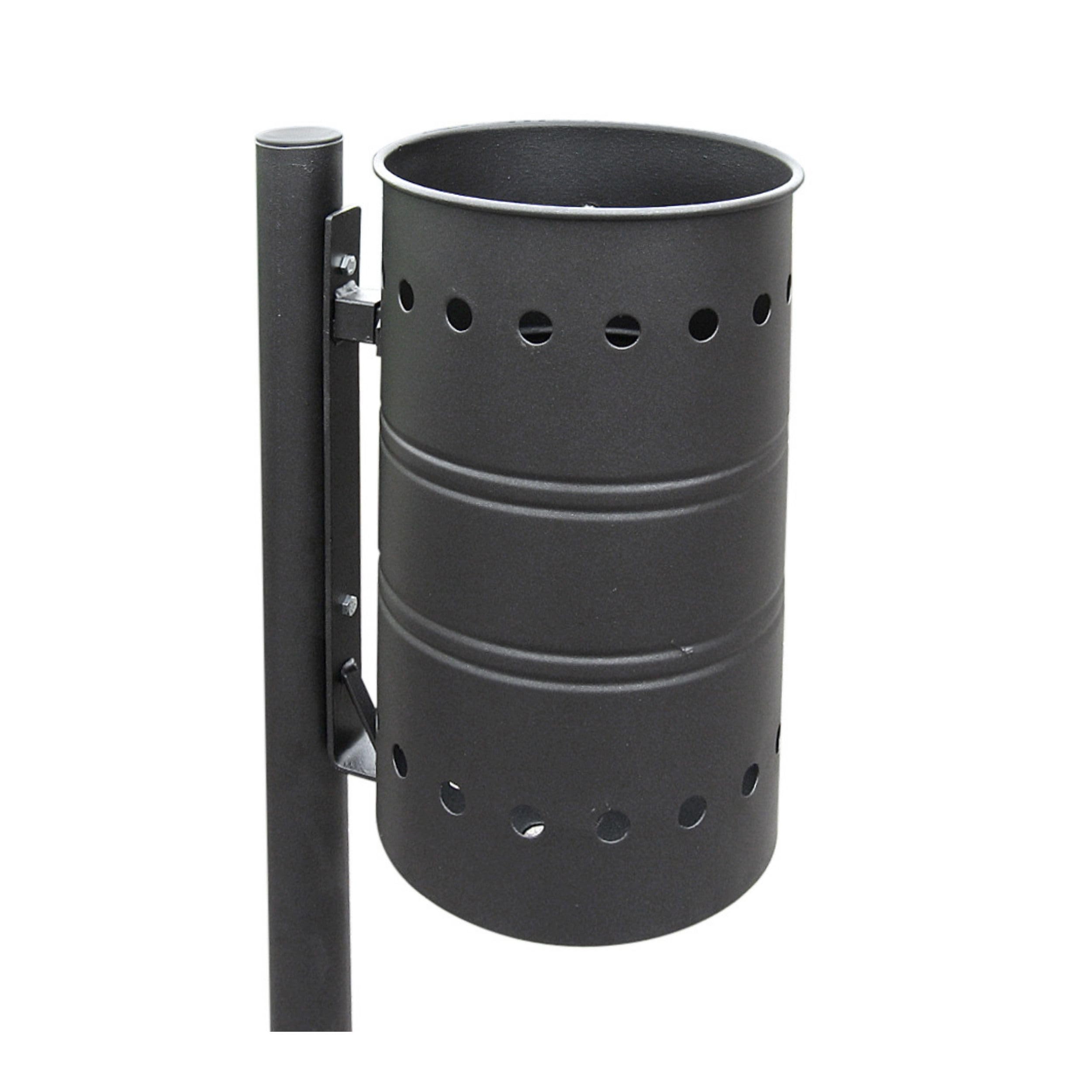 Andrys Cestino Rifiuti Esterno da Inghisare Acciaio Verniciato Nero H120