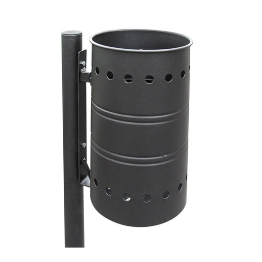 Andrys Cestino Rifiuti Esterno da Inghisare Acciaio Verniciato Nero H120