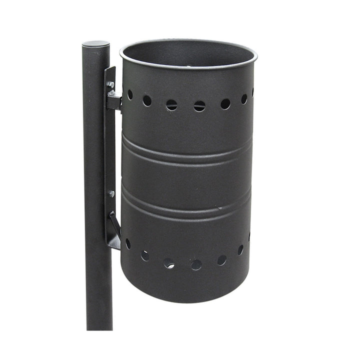 Andrys Cestino Rifiuti Esterno da Inghisare Acciaio Verniciato Nero H120