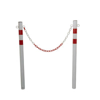 Andrys Paletto Segnaletico con Anelli Diametro 6cm Altezzi 120cm Bianco/Rosso