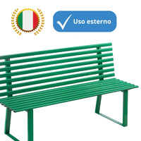 Andrys Panchina Giardino con Schienale 190x50x82 Zincata Verde