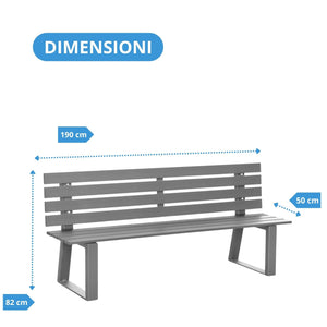 Andrys Panchina Giardino con Gambe in Stampato a U 4x8x4cm - 190x50x82cm