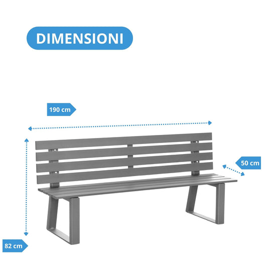 Andrys Panchina Giardino con Gambe in Stampato a U 4x8x4cm - 190x50x82cm