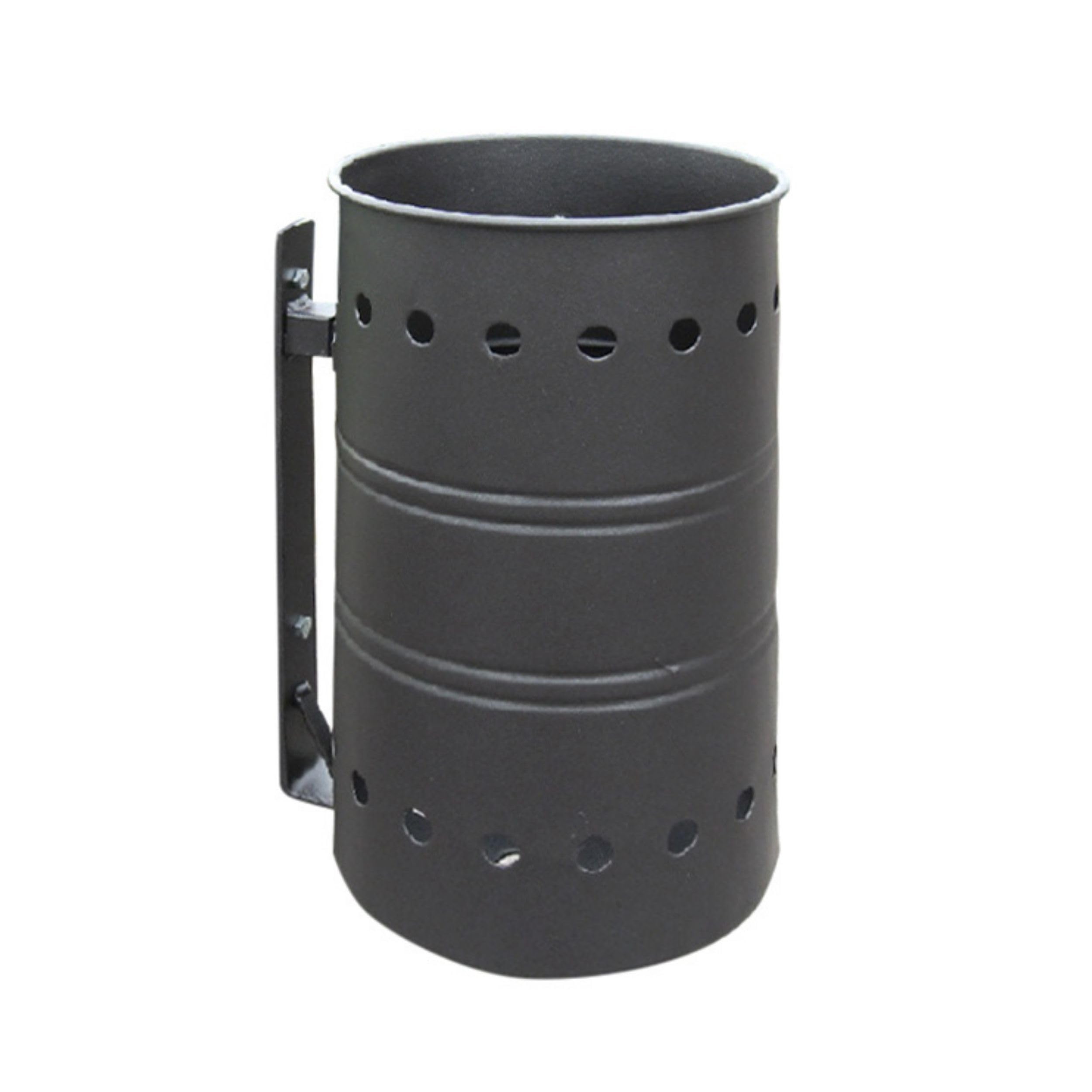 Andrys Cestino Rifiuti Esterno con Staffa Zincato Nero senza Paletto 26x26x42cm