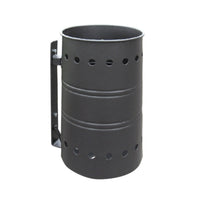 Andrys Cestino Rifiuti Esterno con Staffa Zincato Nero senza Paletto 26x26x42cm