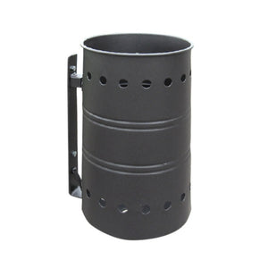 Andrys Cestino Rifiuti Esterno con Staffa Zincato Nero senza Paletto 26x26x42cm