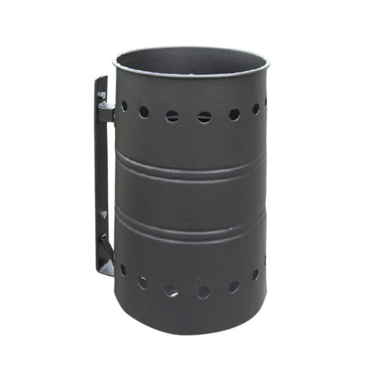 Andrys Cestino Rifiuti Esterno con Staffa Zincato Nero senza Paletto 26x26x42cm