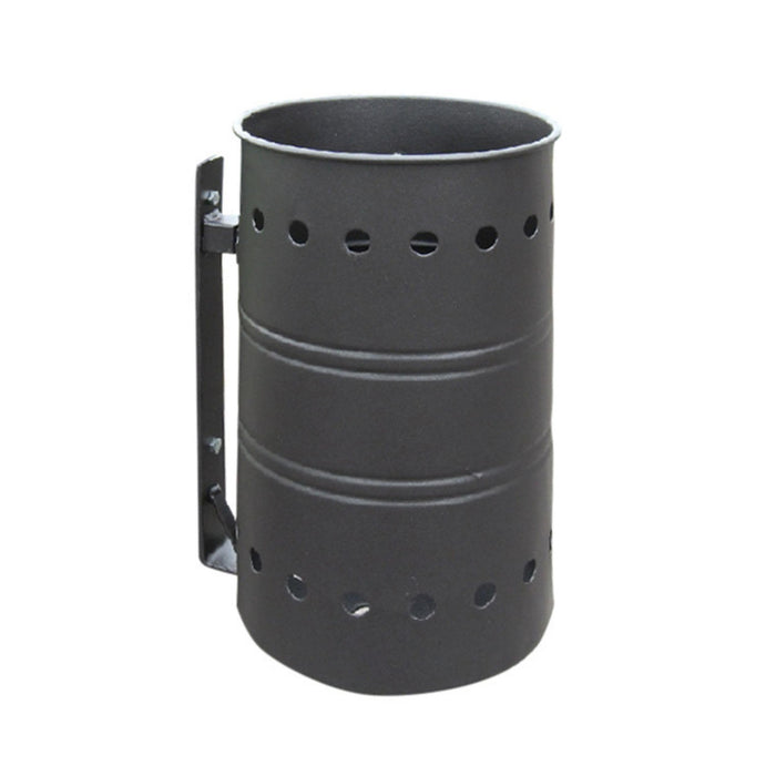 Andrys Cestino Rifiuti Esterno con Staffa Zincato Nero senza Paletto 26x26x42cm