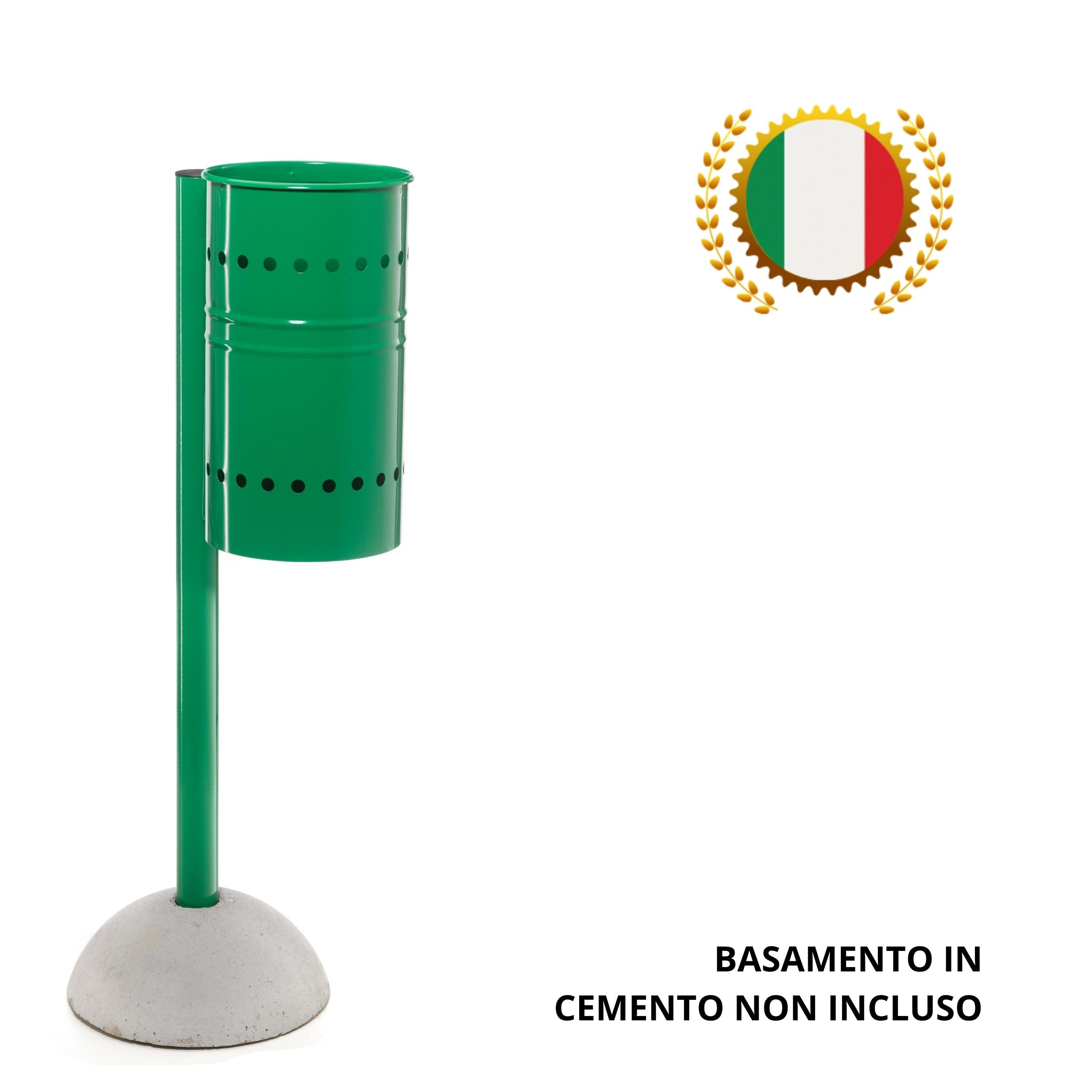 Andrys Cestino Rifiuti Esterno da Inghisare Verde H120