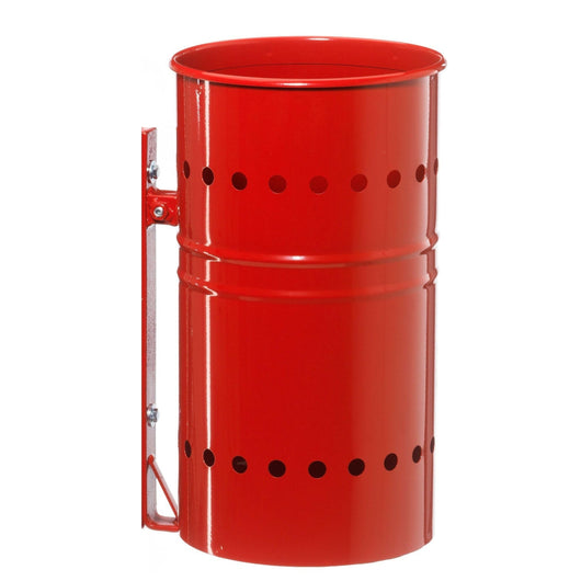 Andrys Cestino Rifiuti Esterno con Staffa Rossa senza Paletto 26x26x42cm