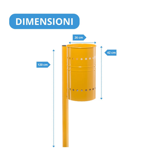 Andrys Cestino Rifiuti Esterno da Inghisare Giallo H120