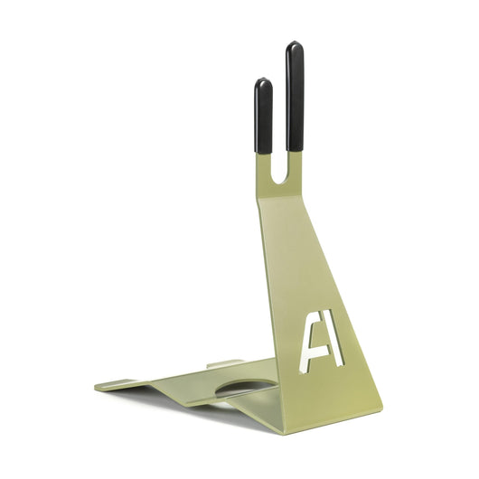 Andrys Porta Bici Piedistallo 1 Posto con Protezioni Acciaio Verniciato Verde