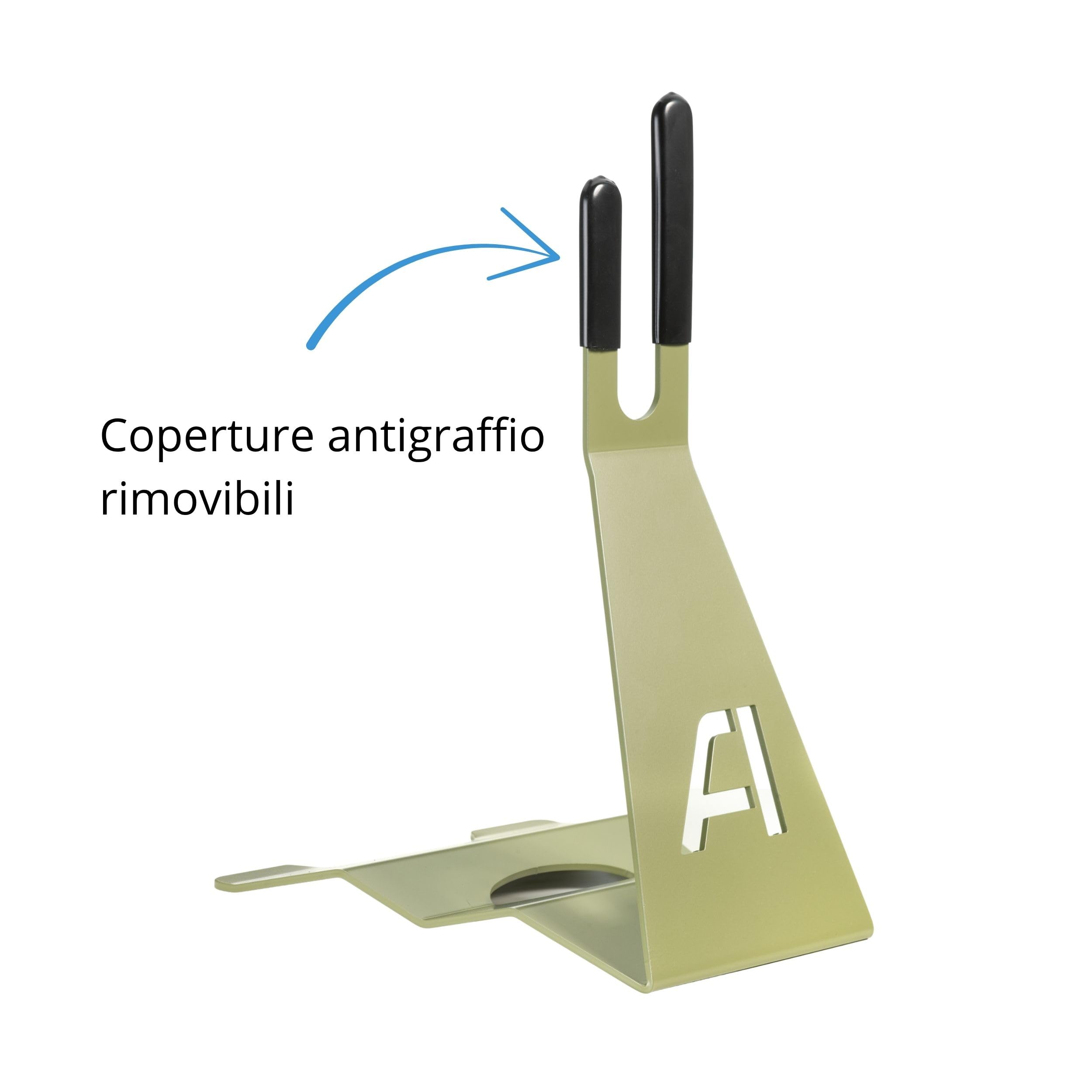 Andrys Porta Bici Piedistallo 1 Posto con Protezioni Acciaio Verniciato Verde