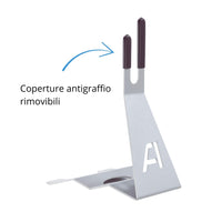 Andrys Porta Bici Piedistallo 1 Posto con Protezioni Acciaio Verniciato Grigio
