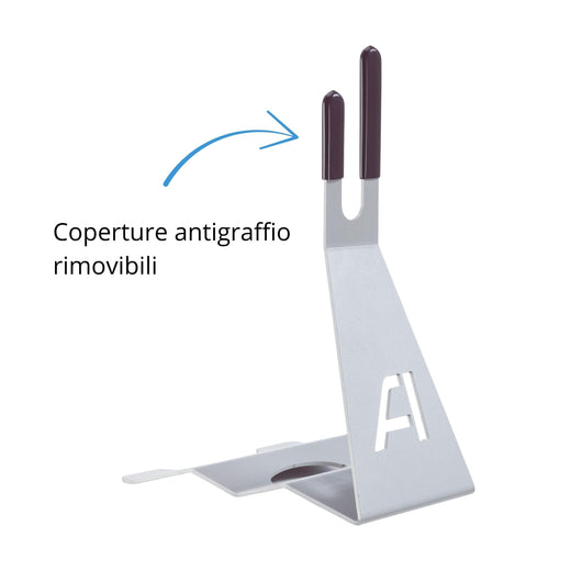 Andrys Porta Bici Piedistallo 1 Posto con Protezioni Acciaio Verniciato Grigio