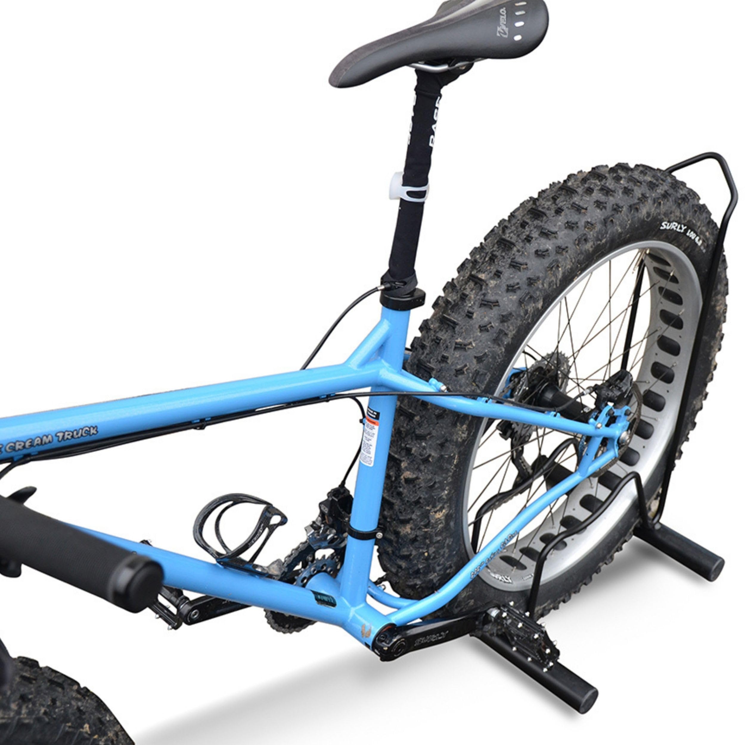 Andrys Rastrelliera Bici 1 Posto a Piedistallo per Fat Bike con Tappi - Nero