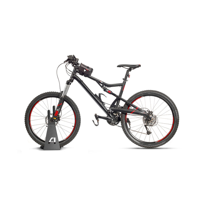 Andrys Porta Bici Piedistallo 1 Posto con Protezioni Acciaio Verniciato Nero