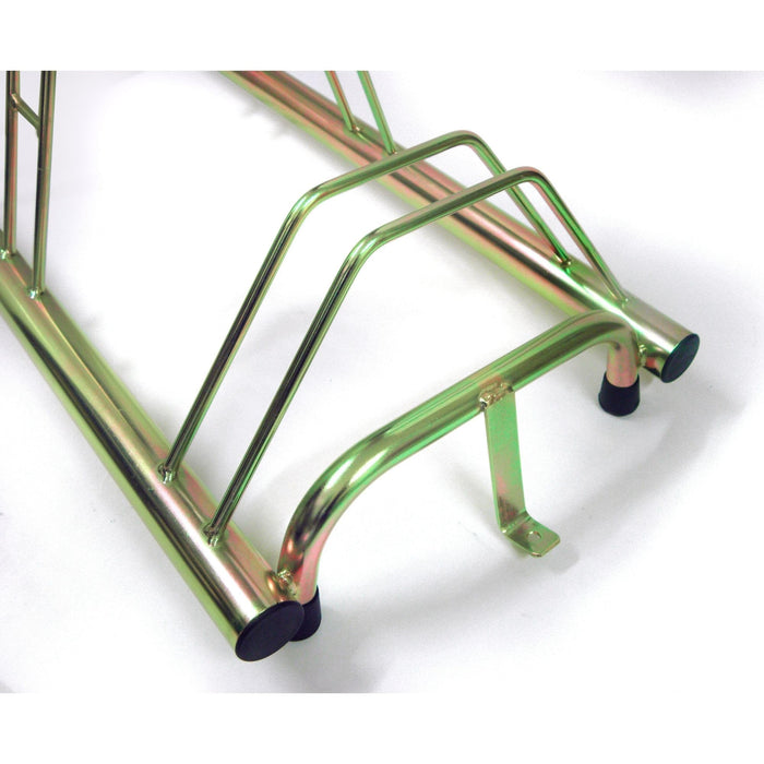 Andrys Rastrelliera Bici 5 Posti con Tappi PVC Alto/Basso Tropical Oro