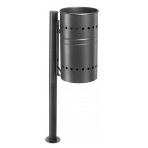 Andrys Cestino Rifiuti Esterno con Piastra Base Acciaio Nero H100