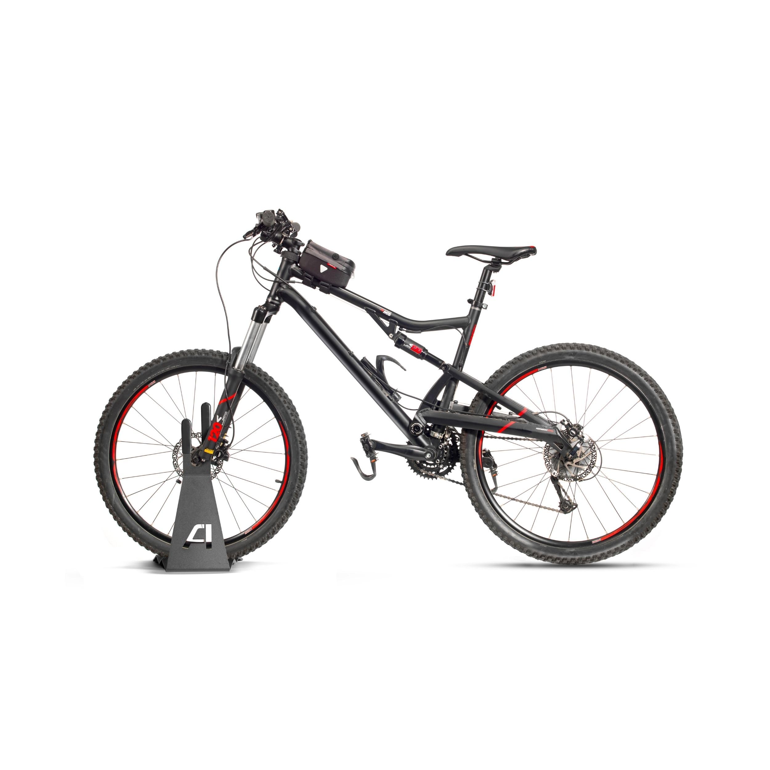 Andrys Porta Bici Piedistallo 1 Posto con Protezioni Acciaio Verniciato Grigio