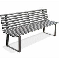 Andrys Panchina Giardino con Schienale 150x50x82 Zincata Grigio Antracite