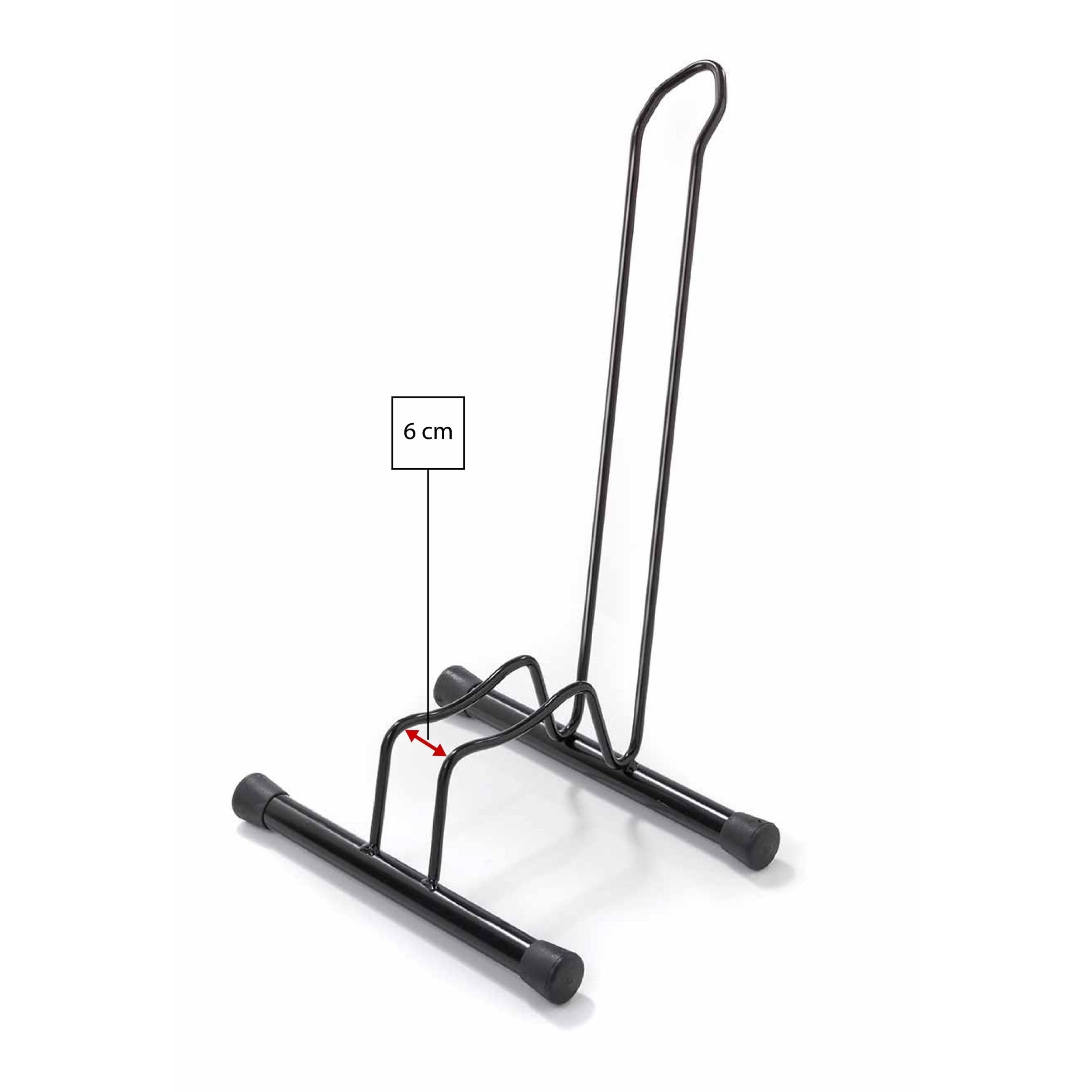 Andrys Rastrelliera Bici 1 Posto a Piedistallo con Tappi - Nero Semilucido